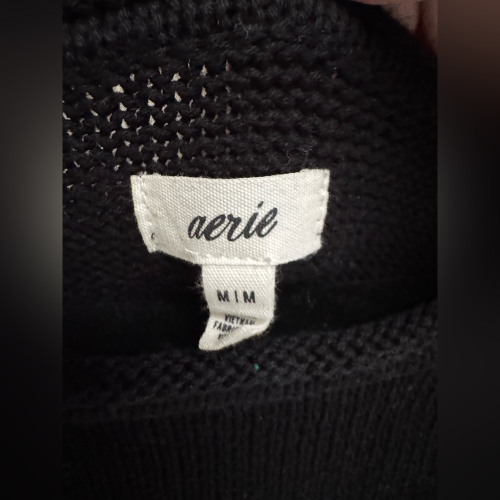 Aerie Oversized Bistro Sweater Black & White Stripe - Picture 4 of 6